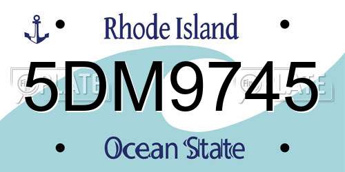 5DM9745 Rhode Island License Plate