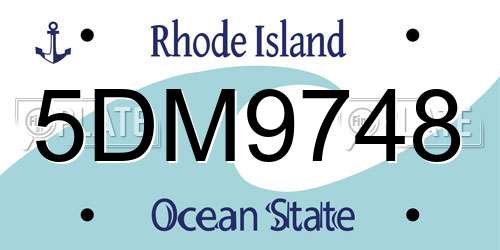 5DM9748 Rhode Island License Plate
