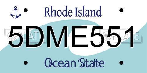 5DME551 Rhode Island License Plate