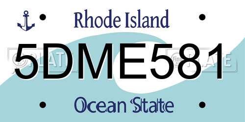 5DME581 Rhode Island License Plate