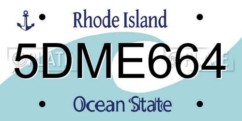 5DME664 Rhode Island License Plate