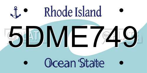 5DME749 Rhode Island License Plate