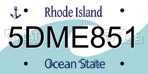 5DME851 Rhode Island License Plate