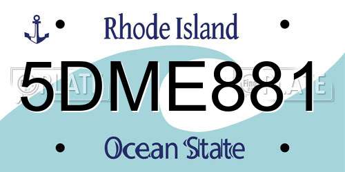 5DME881 Rhode Island License Plate