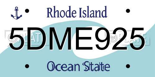 5DME925 Rhode Island License Plate
