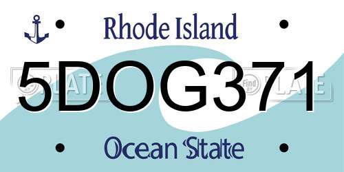 5DOG371 Rhode Island License Plate