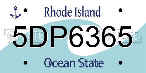5DP6365 Rhode Island License Plate