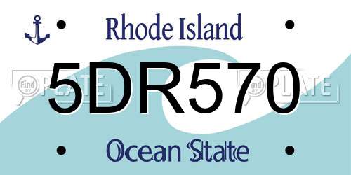 5DR570 Rhode Island License Plate
