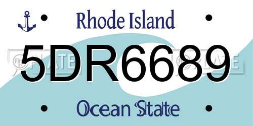 5DR6689 Rhode Island License Plate