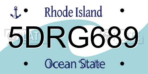 5DRG689 Rhode Island License Plate