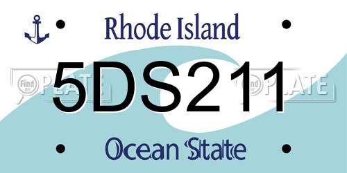5DS211 Rhode Island License Plate