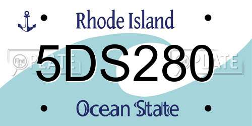 5DS280 Rhode Island License Plate