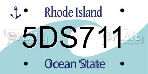 5DS711 Rhode Island License Plate
