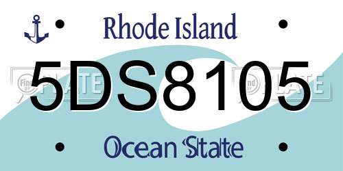5DS8105 Rhode Island License Plate