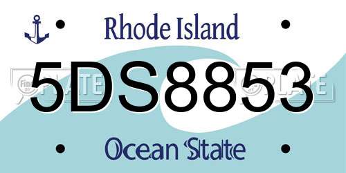 5DS8853 Rhode Island License Plate