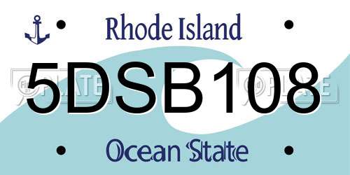 5DSB108 Rhode Island License Plate