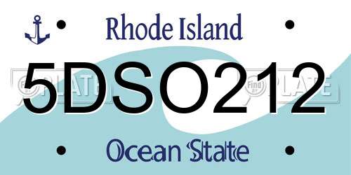 5DSO212 Rhode Island License Plate