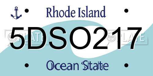 5DSO217 Rhode Island License Plate