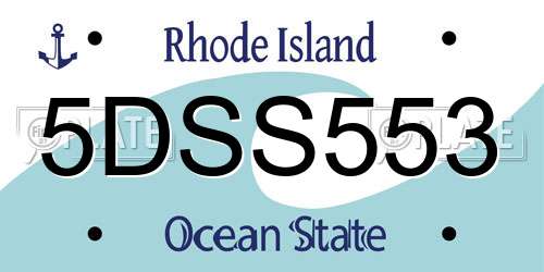 5DSS553 Rhode Island License Plate