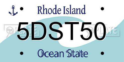 5DST50 Rhode Island License Plate