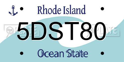5DST80 Rhode Island License Plate