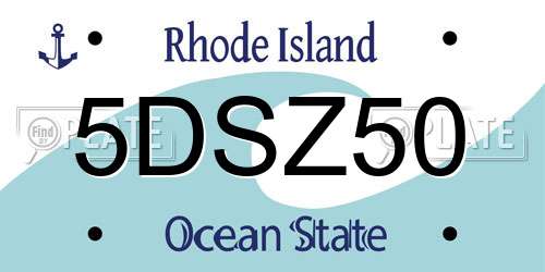 5DSZ50 Rhode Island License Plate