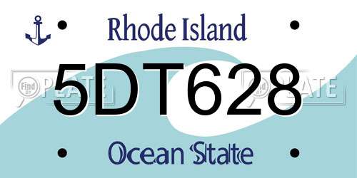 5DT628 Rhode Island License Plate