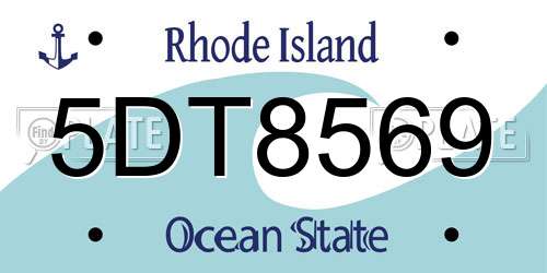 5DT8569 Rhode Island License Plate