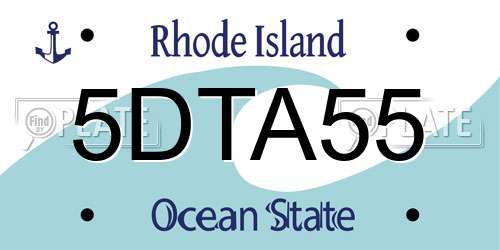 5DTA55 Rhode Island License Plate