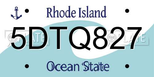 5DTQ827 Rhode Island License Plate