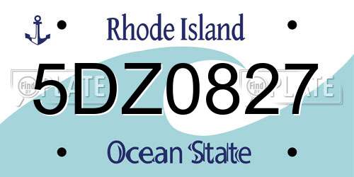 5DZ0827 Rhode Island License Plate