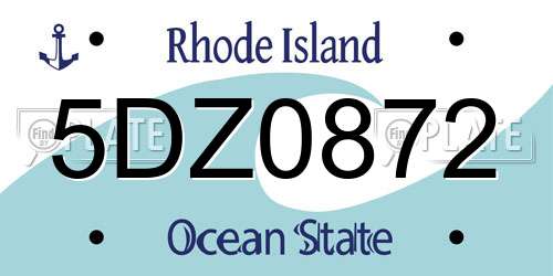 5DZ0872 Rhode Island License Plate