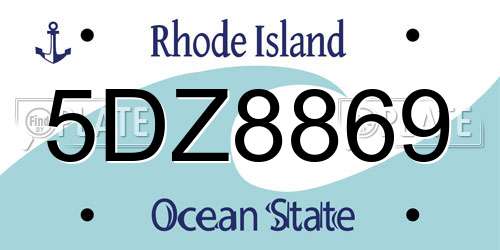 5DZ8869 Rhode Island License Plate