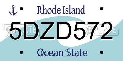 5DZD572 Rhode Island License Plate