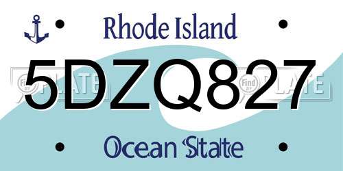 5DZQ827 Rhode Island License Plate