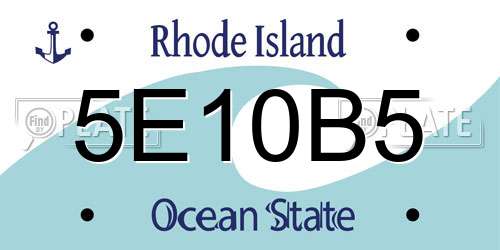 5E10B5 Rhode Island License Plate