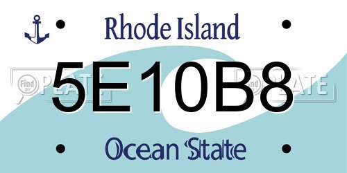 5E10B8 Rhode Island License Plate