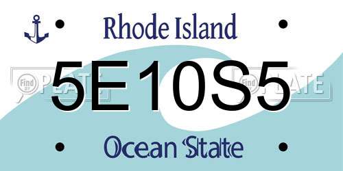 5E10S5 Rhode Island License Plate