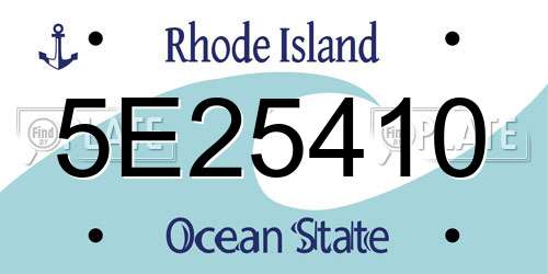 5E25410 Rhode Island License Plate