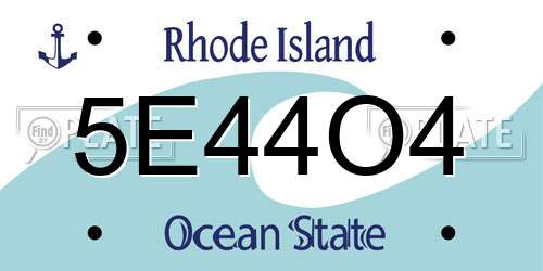 5E44O4 Rhode Island License Plate