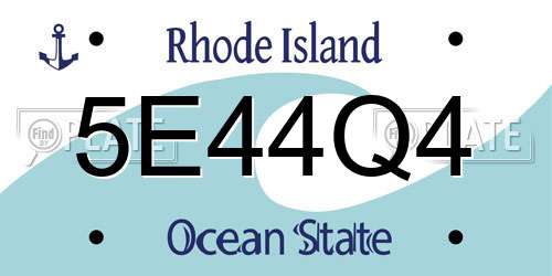5E44Q4 Rhode Island License Plate