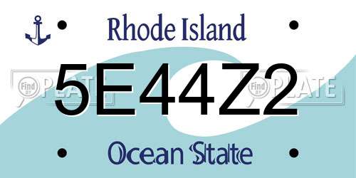5E44Z2 Rhode Island License Plate