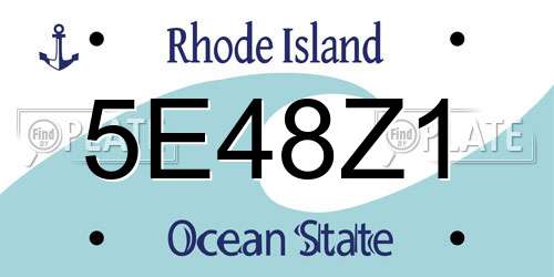 5E48Z1 Rhode Island License Plate