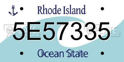 5E57335 Rhode Island License Plate
