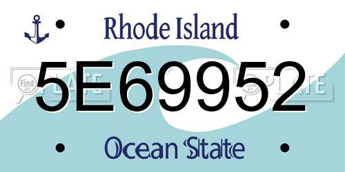 5E69952 Rhode Island License Plate