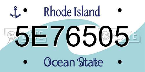 5E76505 Rhode Island License Plate