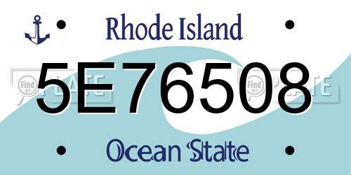 5E76508 Rhode Island License Plate