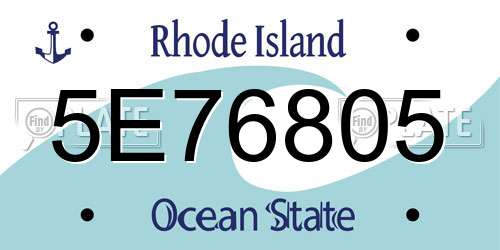 5E76805 Rhode Island License Plate