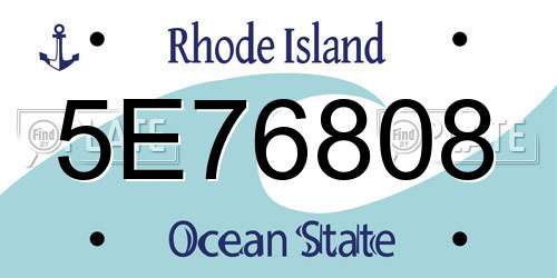5E76808 Rhode Island License Plate