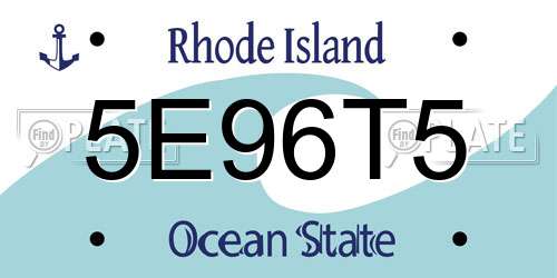 5E96T5 Rhode Island License Plate